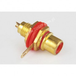 Gniazdo RCA montażowe złote...