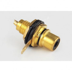 Gniazdo RCA montażowe złote...