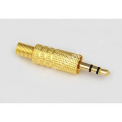 Wtyk 3,5 stereo złoty