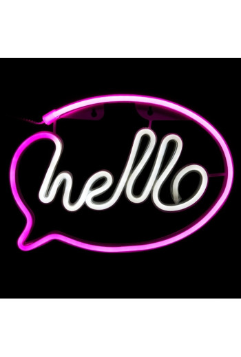 Neon LED "hello", 30 x 21 cm