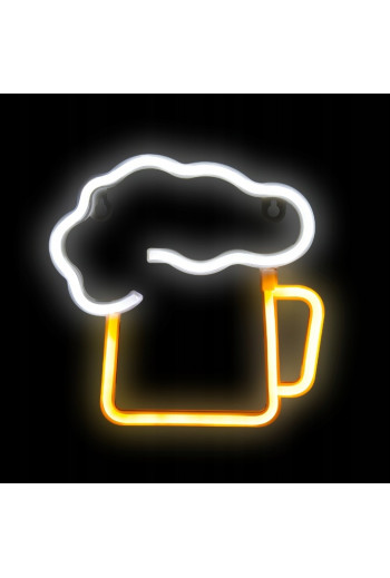 Neon LED "piwo", 20 x 20 cm